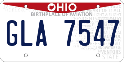 OH license plate GLA7547