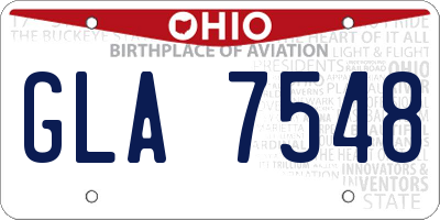 OH license plate GLA7548