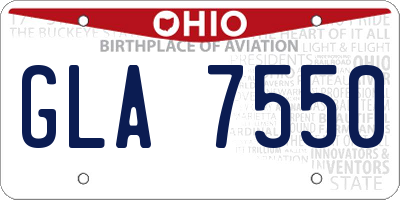 OH license plate GLA7550
