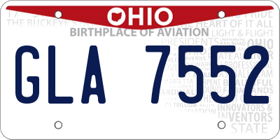 OH license plate GLA7552