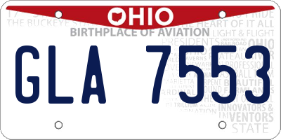 OH license plate GLA7553
