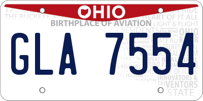 OH license plate GLA7554