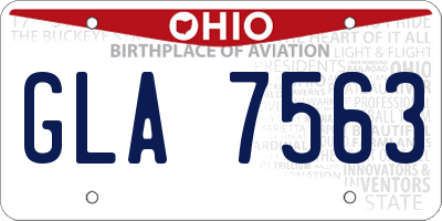 OH license plate GLA7563