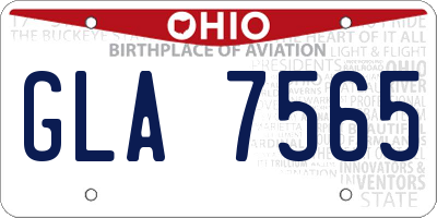 OH license plate GLA7565