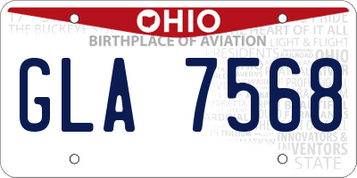 OH license plate GLA7568