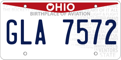 OH license plate GLA7572