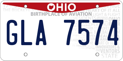 OH license plate GLA7574