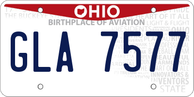 OH license plate GLA7577