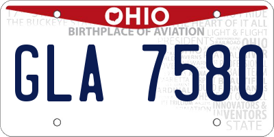 OH license plate GLA7580