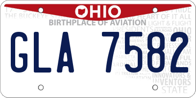 OH license plate GLA7582