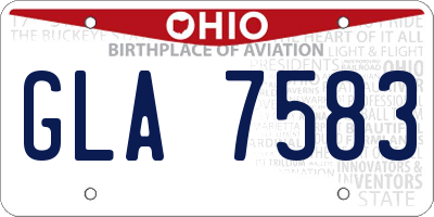 OH license plate GLA7583