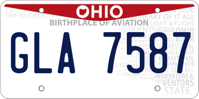 OH license plate GLA7587