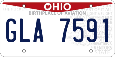 OH license plate GLA7591