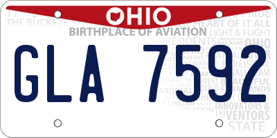 OH license plate GLA7592