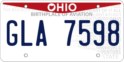 OH license plate GLA7598