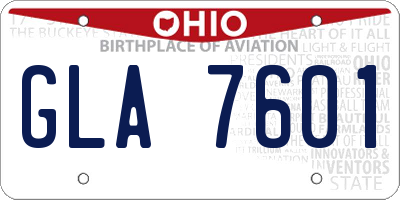 OH license plate GLA7601
