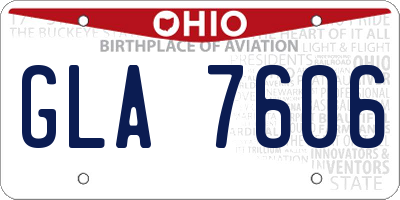 OH license plate GLA7606