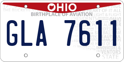 OH license plate GLA7611