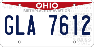 OH license plate GLA7612