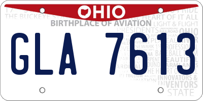 OH license plate GLA7613