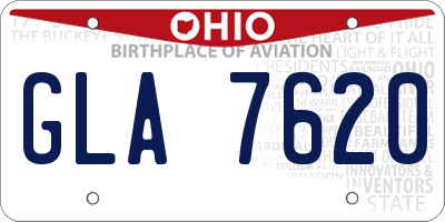 OH license plate GLA7620