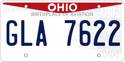 OH license plate GLA7622