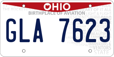 OH license plate GLA7623