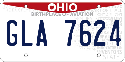 OH license plate GLA7624