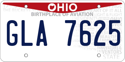 OH license plate GLA7625