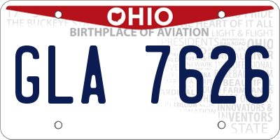 OH license plate GLA7626