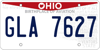 OH license plate GLA7627