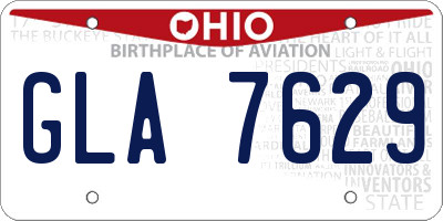 OH license plate GLA7629