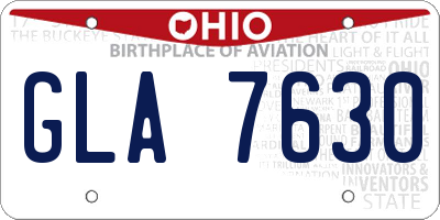 OH license plate GLA7630