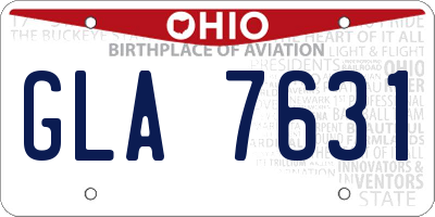 OH license plate GLA7631