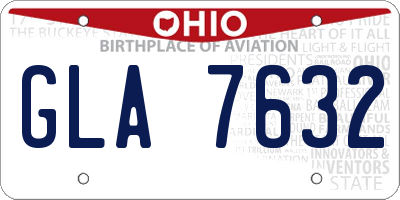 OH license plate GLA7632