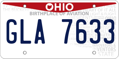 OH license plate GLA7633