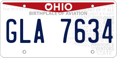 OH license plate GLA7634