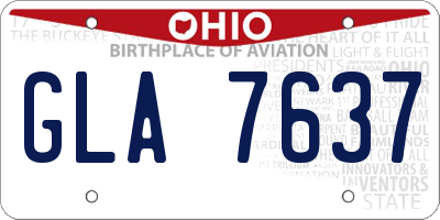 OH license plate GLA7637