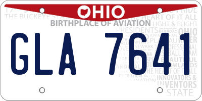OH license plate GLA7641