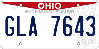 OH license plate GLA7643