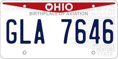 OH license plate GLA7646