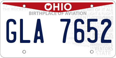 OH license plate GLA7652