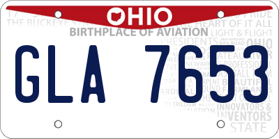 OH license plate GLA7653