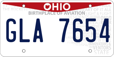 OH license plate GLA7654