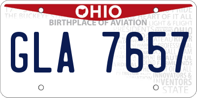 OH license plate GLA7657