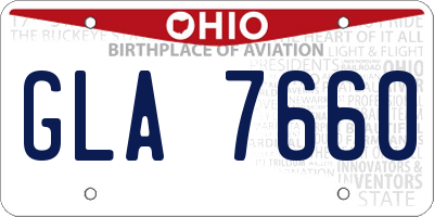 OH license plate GLA7660