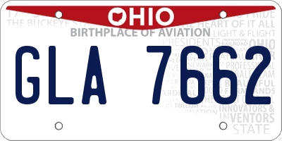 OH license plate GLA7662