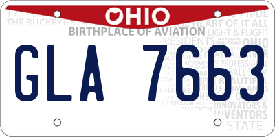 OH license plate GLA7663