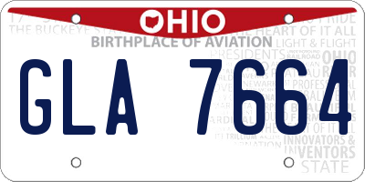 OH license plate GLA7664