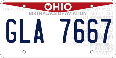 OH license plate GLA7667